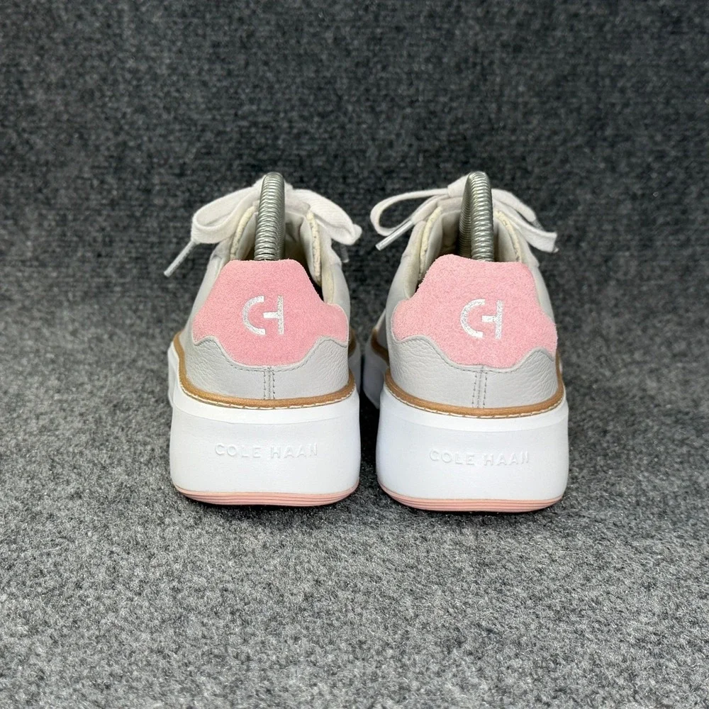 Cole Haan GrandPro Topspin Sneakers Women's 8 Grey Leather Low Lace Retro Shoes